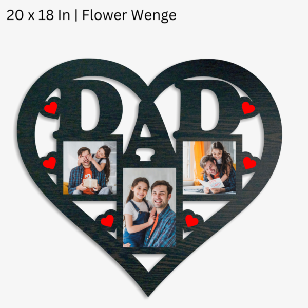 Heart Dad 3 Photo Frame