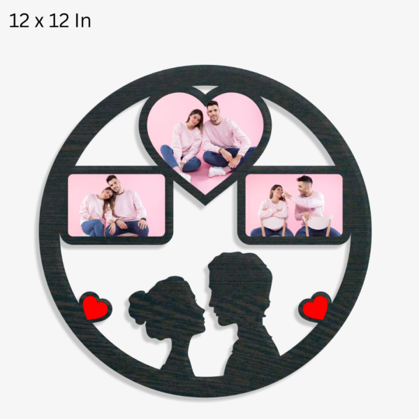 1 Heart 2 Square Round Couple Photo Frame