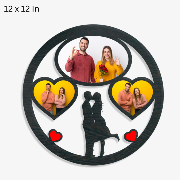 2 Heart 1 Oval Couple Photo Frame