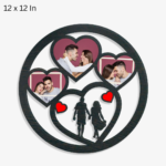 4 Heart Round Couple Photo Frame