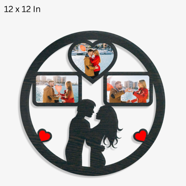 2 Square 1 Heart Round Couple Photo Frame