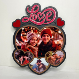 4 Photos Sublimation Heart Shape Frame Wall Hanging