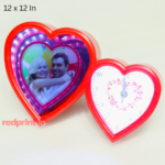 Heart Shape LED Magic Mirror With Clock
