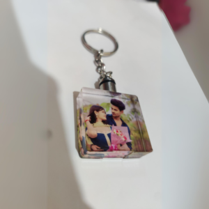Multi Color LED Acrylic Crystal Keychain